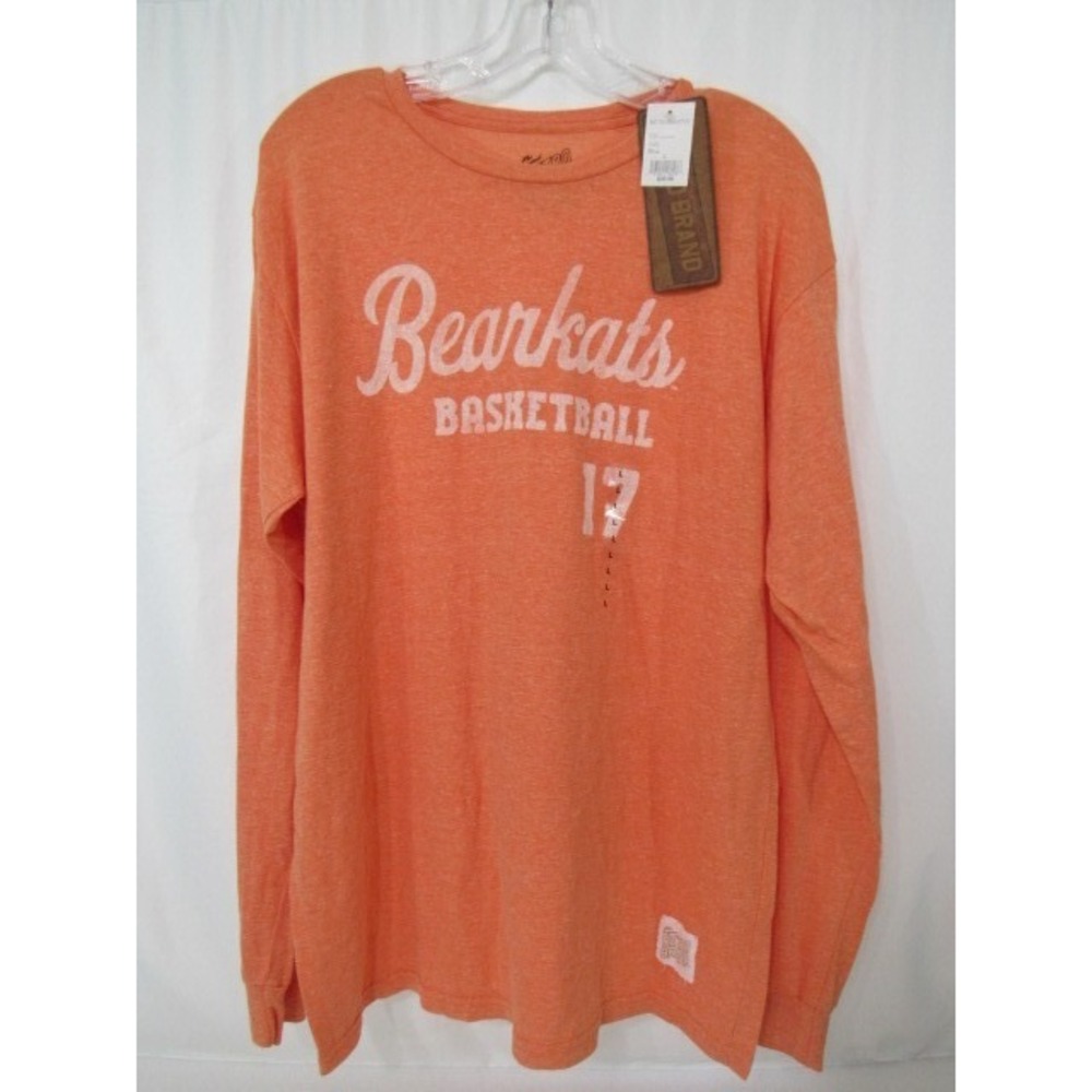 Sam Houston State Bearkats Basketball Retro Brand Orange Cotton L/S T-Shirt Sz L